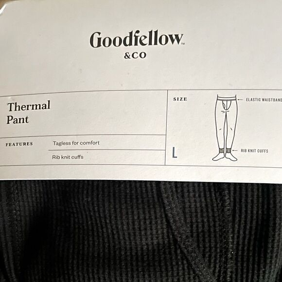 Goodfellow & Company l Black thermal pants l Unisex l L - XXL l NWT - Picture 3 of 5